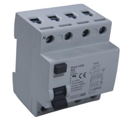 China 10KA Type B 63A RCD Circuit Breaker For Leackage Protection for sale