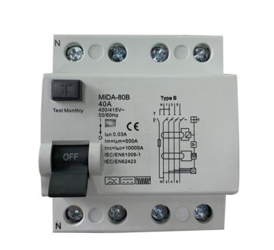 China 4 Pole RCD Circuit Breaker 415V 63A 3 Phase Circuit Breaker for sale