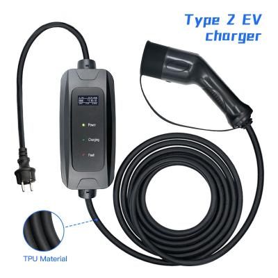 China 50Hz / 60Hz IP54 Portable EV Charger Type 2 With 3 Pin Plug for sale