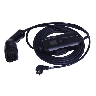 China Switchable 10A / 16A EV Type 2 Charger EVSE Electric Vehicle Car Charger for sale