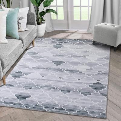 China Modern Printed Contemporary Geometric Accent Soft Velvet Rug Area Rug Washable For Living Room Bedroom à venda