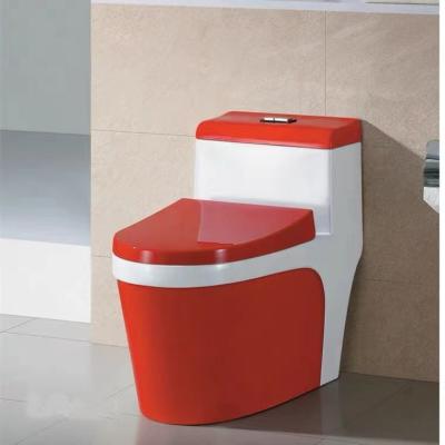 China Sanitary Modern 3L 6L Siphonic One Piece Toilet Red Green Blue Colore for sale