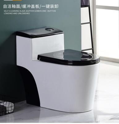 China Siphon Flushing Sanitary Ware Toilet White Black Classic Style for sale