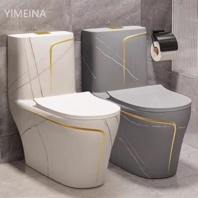 China Siphon Flushing Floor Mounted Black White Toilet S Trap Hotel Design for sale