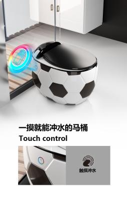 China 3D Football Look Siphonic One Piece Toilet Waterless Box Design for sale