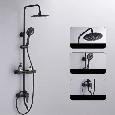 China Blackened Brass Sanitary Ware Shower Head Set Hot And Cold Rain for sale