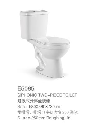 China P Trap Wash Down 2 Piece Western Toilet Dual Flush Close Coupled WC for sale