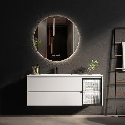 China Single Sink LED Mirror Cabinet Moisture Resistant Bathroom Vanity for sale