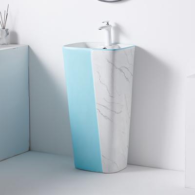 China Freestanding Bathroom Sanitary Ware Basin Pedestal Vessel Vanity Sink for sale