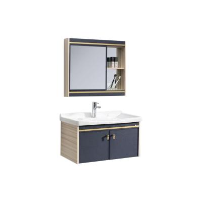 中国 No Oxidation Bathroom Vanity Cabinet Custom Dark Blue Brown Color 販売のため