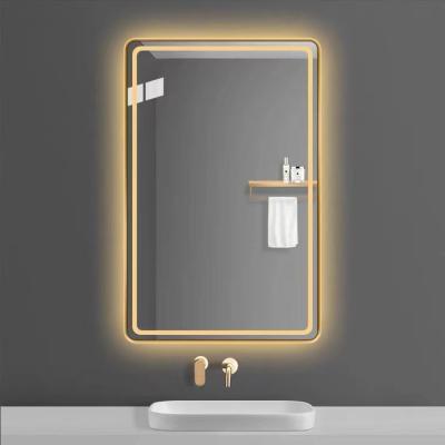 China Parede retroiluminada esperta do diodo emissor de luz do espelho Frameless retangular feito sob encomenda do banheiro à venda