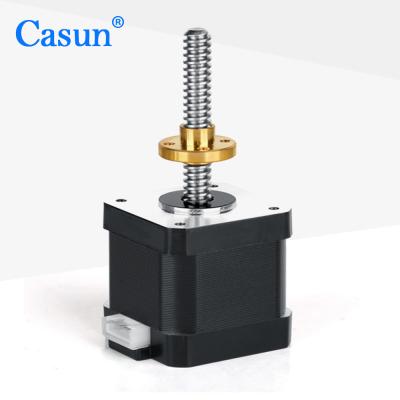 China Casun Linear 34mm NEMA 17 Stepper Motor With Lead Screw 42mm 6.4V 1.28A for sale