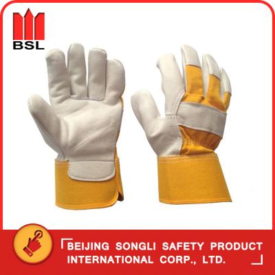 China SLG-SMT-68 goat grain leather working safety gloves for sale