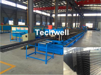 中国 鋼鉄ケーブル・トレーの梯子のプロフィール シートを作るための機械を形作るCT100-600電線の梯子ロール 販売のため