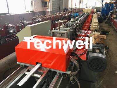 China 39 / 42 / 45 / 55 / 65 / 77mm PU Foam Roller Shutter Door Slat Roll Forming Machine With Servo Flying Saw Cutting for sale