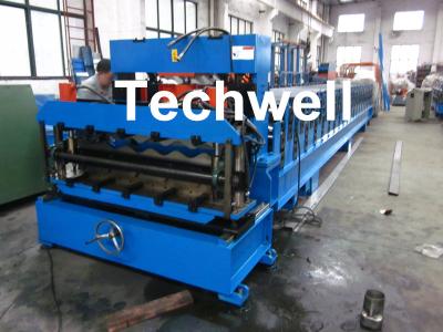 China Step Tile Color Steel Roll Forming Machine , Galvanized Coil Wave Tiles Making Machine for sale