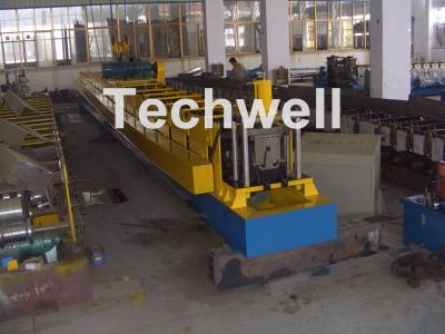 China Chain Transmission Top Hat Profile Cold Roll Former Machine With 15 Roll Stations for sale