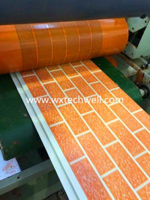 China Cadena de producción decorativa exterior grabada en relieve del panel de revestimiento de la pared del metal del modelo del ladrillo en venta