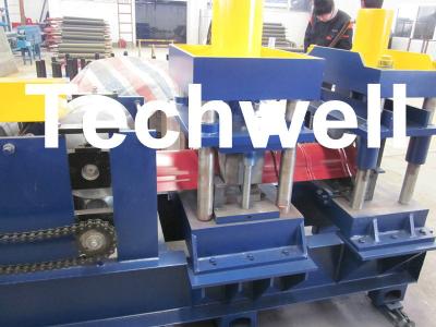 China 7.5 Kw, 0 - 15 m/min Hydraulic Cutting Ridge Tile Roll Forming Machine for Roof Ridge Cap for sale
