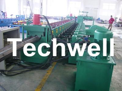China 7 Rollers Leveling 10 - 12m/min W Beam Roll Forming Machine for Crash Barrier for sale