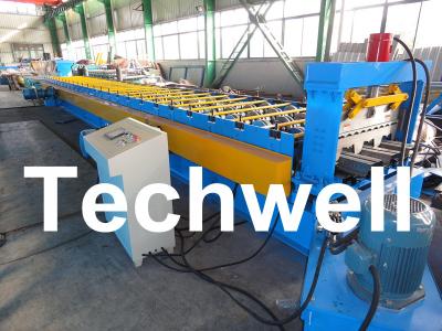 China 24 Forming Station Decking Floor Roll Forming Machine With PLC Control System for sale
