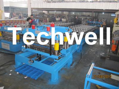 China Steel Roof Metal Tile Roll Forming Machine With Touch Screen PLC Frequency Control System for sale