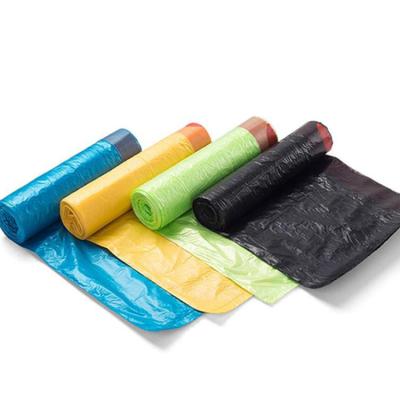 Chine 30 microns 40 microns sacs à poubelles réutilisables avec fermeture à corde à vendre