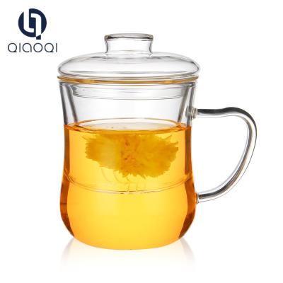 China Bottom Price Various Market glass flower tea cup 350ml manufacturer for sale