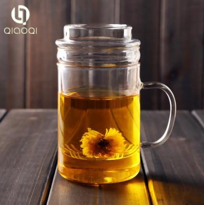 China New Coming Hot sale glass flower teacup with glass infuser China supplier for sale