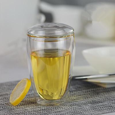 China Creative Gifts Factory Hand Blown Made 650ml double wall glass cup for sale