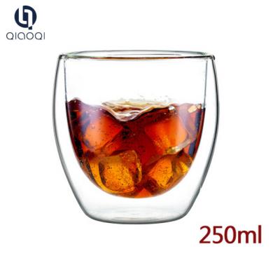 China Cheap Price 350ml hand made double glass walled tea cup for sale