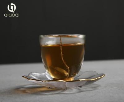China Factory Direct Sale transparent small glass tea cup with saucer at competitive price for sale