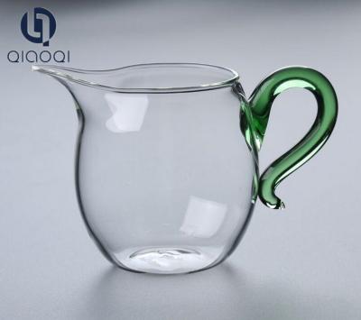 China Wedding Competitive heat-resistant glass justice cup with color handle for sale