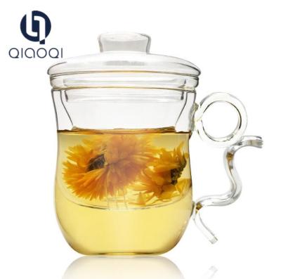 China Handblown Alibaba China glass flower tea cup 600ml for sale