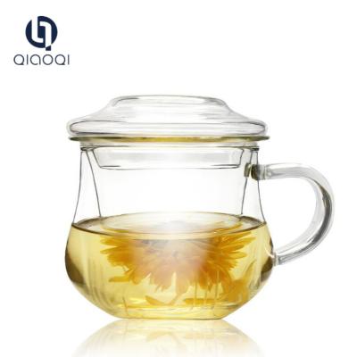 China Bottom Price New mini clear glass flower tea cup LOGO customized for sale