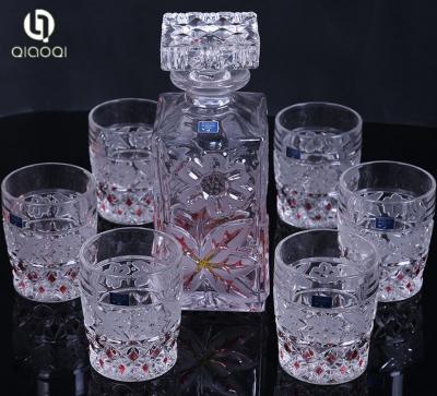 China Factory in hebei China Heat Resistant square glass wine decanter set for sale