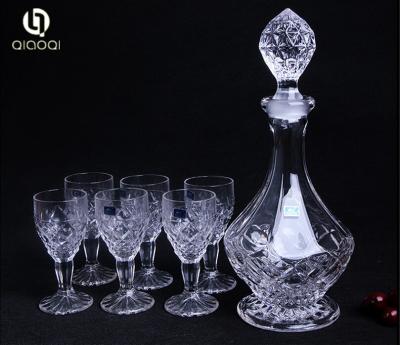 China Custom Clear wine decanter with wine glass set at cheap Price for sale
