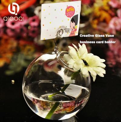 China Card holder glass vase micro landscape round glass bottle for sale