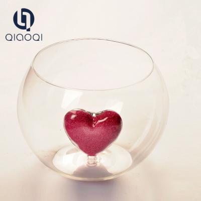 China Clear love glass fish bowl tank at bottom price for sale