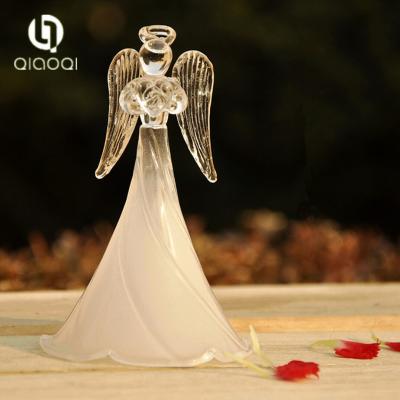 China Frosted skirt hemline glass angel home Decoration for sale