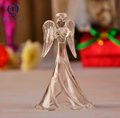 China Europe type stripe dress blessing angel shape glass gift for sale