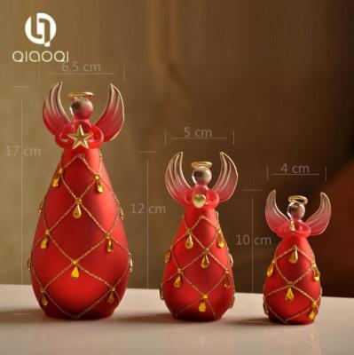 China Nice gifts hanging red color glass craft blessing angel for sale