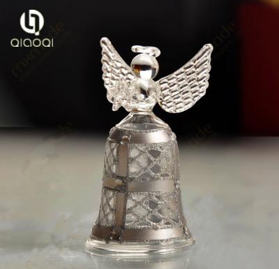 China wholesale glass christmas angel ornaments; handblown colored little crystal glass angel for sale
