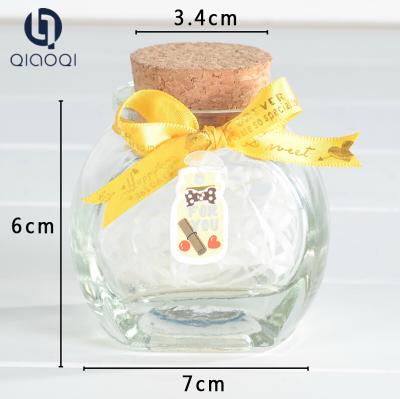 China 70ml Round shape high quality soft cork glass wishing bottles for sale