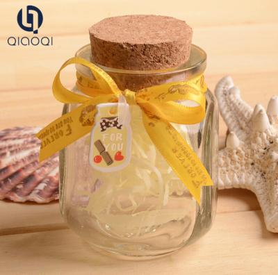 China glass wishing bottle with cork lid cute gifts glass hope bottles 80ml for sale