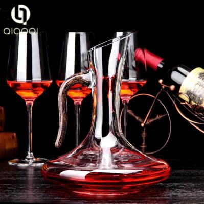 China 1400ml Wine Decanter Wine Glass Round Glass Bottle With Handle for sale