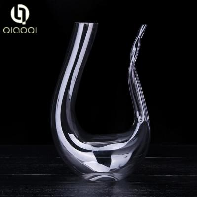 China hand made U shaped cheap crystal wine decanter fast delivery for sale