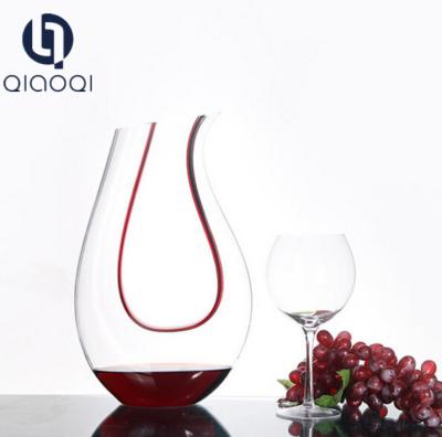 China Colored Crystal Glass U-shaped Wine Decanter for sale