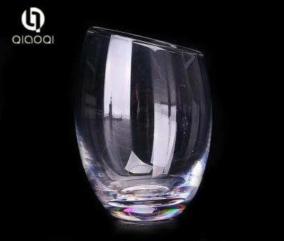 China Bevel connection transparent glass juice cup Multi functional glass cup for sale