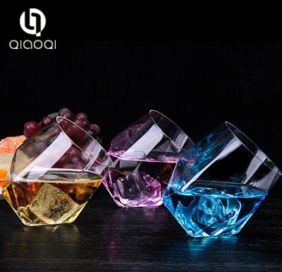 China Triangle bottom transparent whisky cup 300m lmanufacturer for sale